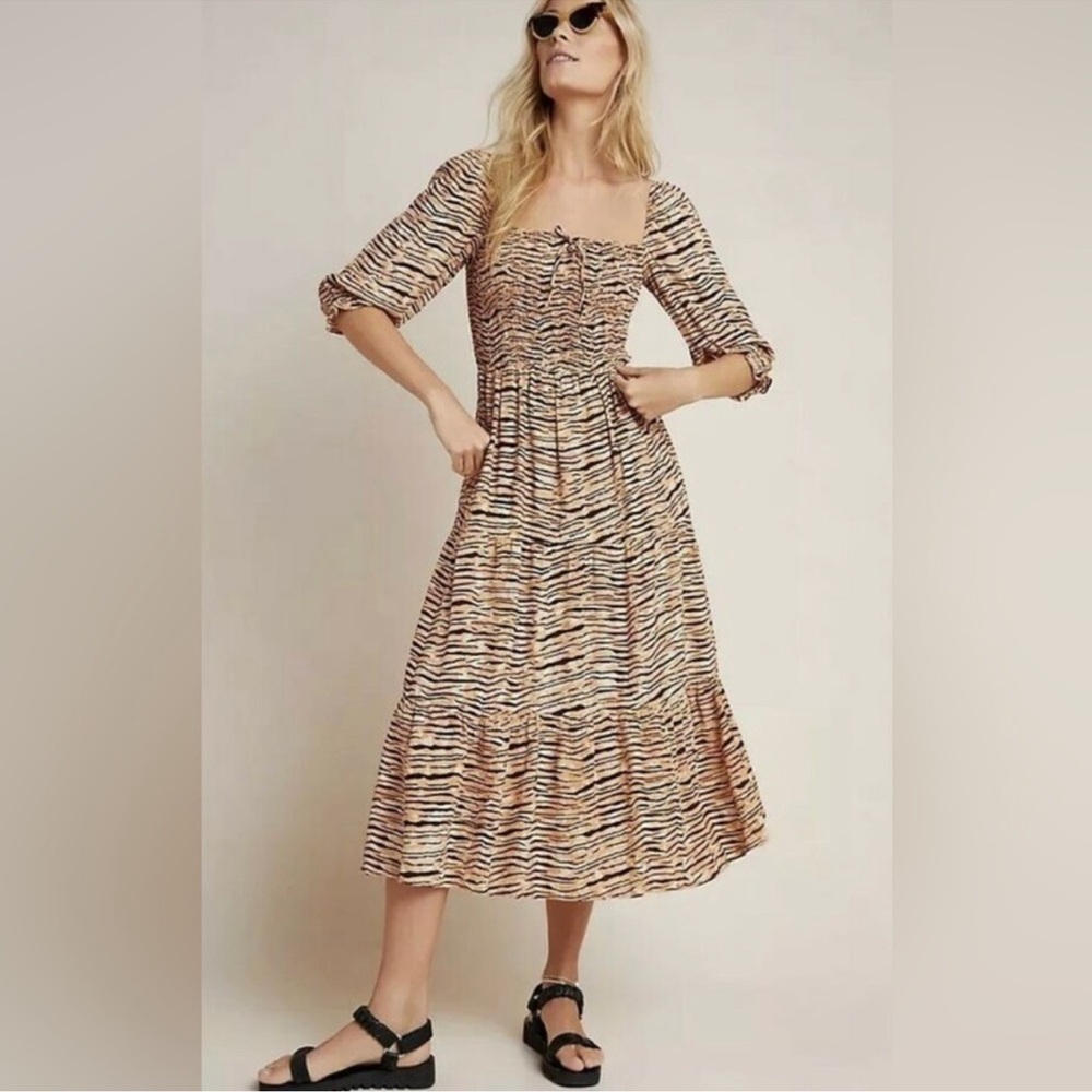 Faithfull the brand tiger stripe Midi Dress